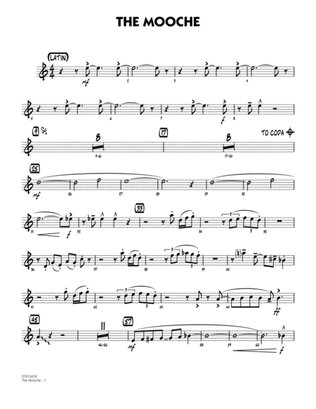 Free Sheet Music The Mooche Arr Mark Taylor Alto Sax 2