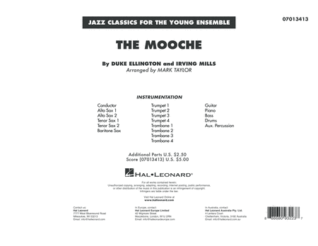 Free Sheet Music The Mooche Arr Mark Taylor Conductor Score Full Score