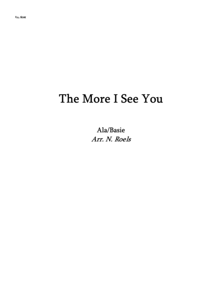 The More I See You Count Basie Full Big Band Sheet Music