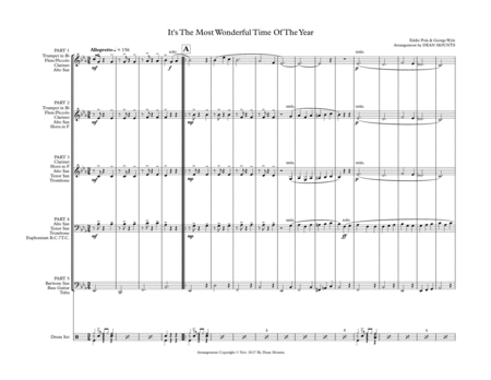 Free Sheet Music The Most Wonderful Time Of The Year Flex Band