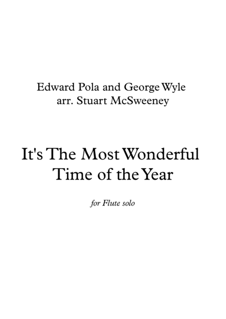 The Most Wonderful Time Of The Year Flute Solo Sheet Music