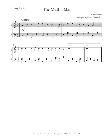 The Muffin Man Easy Piano Sheet Music