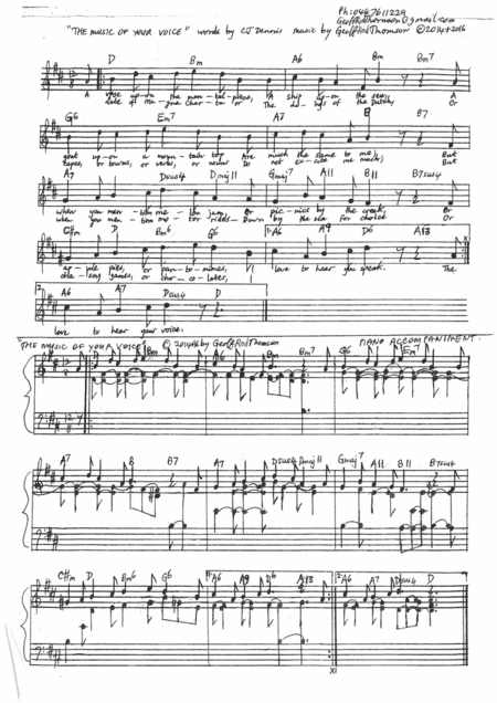 Free Sheet Music The Music Of Your Voice