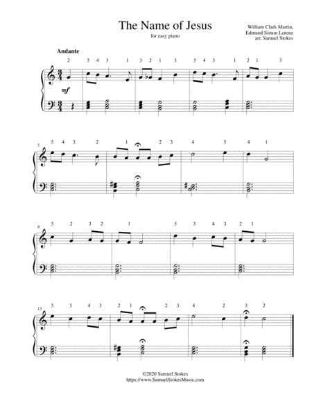 The Name Of Jesus For Easy Piano Sheet Music