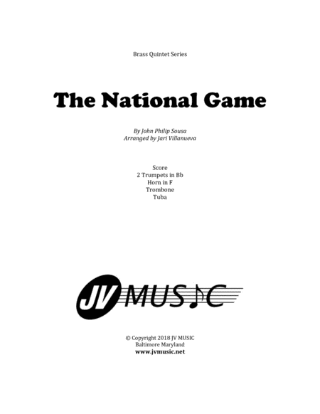 Free Sheet Music The National Game For Brass Quintet