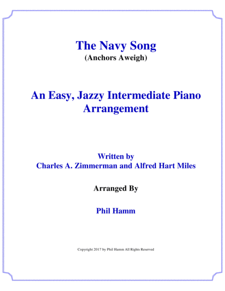 The Navy Song Anchors Aweigh Sheet Music