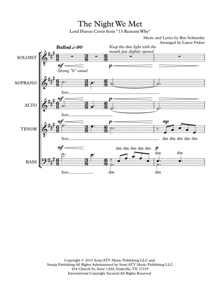 The Night We Met From 13 Reasons Why Sheet Music