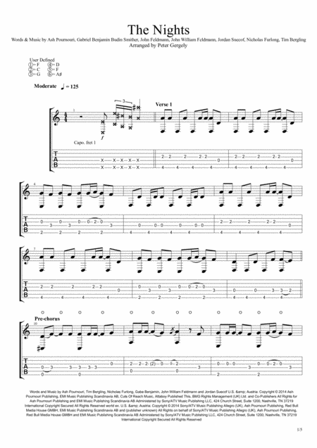 The Nights Fingerstyle Guitar Sheet Music