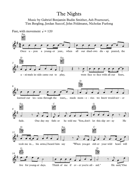 Free Sheet Music The Nights