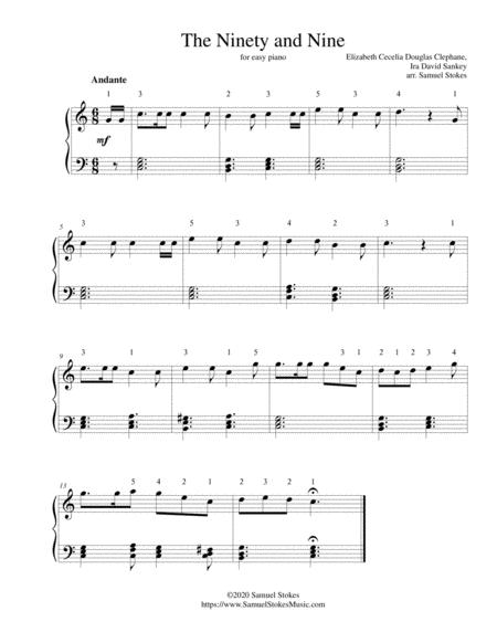 Free Sheet Music The Ninety And Nine There Were Ninety And Nine For Easy Piano