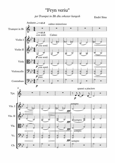 The North Wind Blows For Trumpete And String Orchestra Sheet Music