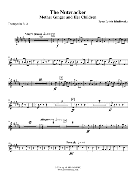 The Nutcracker Mother Ginger And Her Children Polichinelles Trumpet In Bb 2 Transposed Part Sheet Music