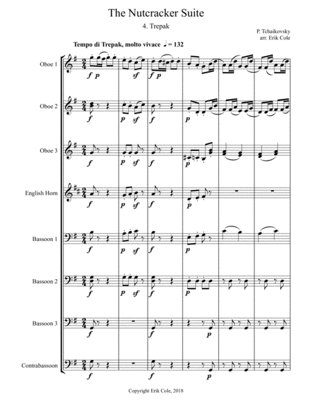 Free Sheet Music The Nutcracker Suite 4 Trepak