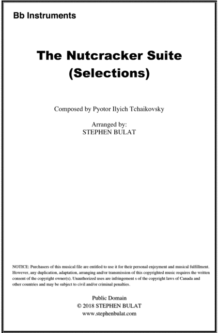 Free Sheet Music The Nutcracker Suite Selections Lead Sheet Melody Chords For Bb Instruments