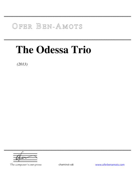 Free Sheet Music The Odessa Trio For Violin Cello And Piano