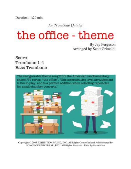 Free Sheet Music The Office Theme For Trombone Quintet