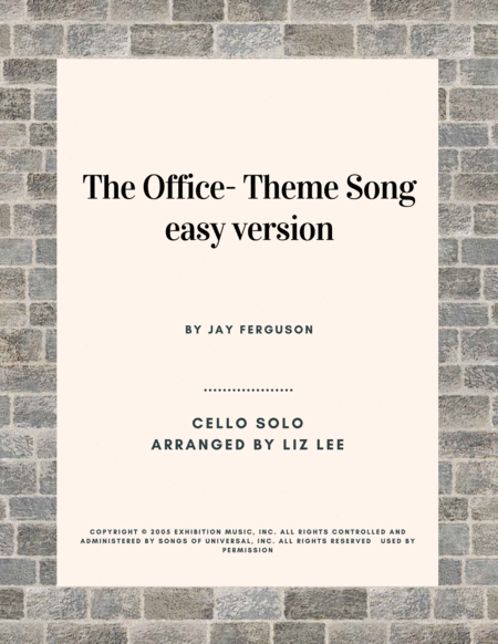 Free Sheet Music The Office Theme Song Easy Version