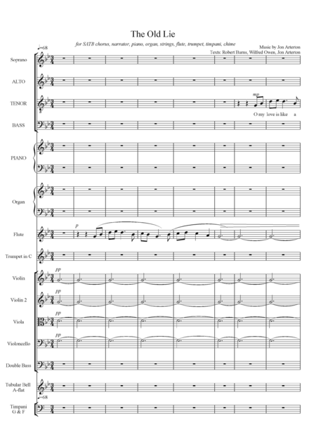 The Old Lie Full Score Sheet Music