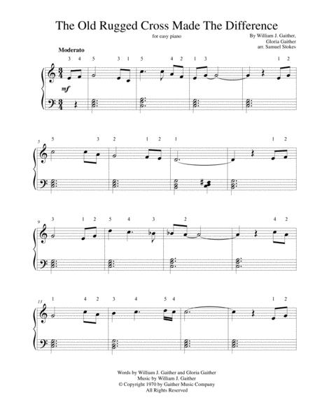 The Old Rugged Cross Made The Difference For Easy Piano Sheet Music