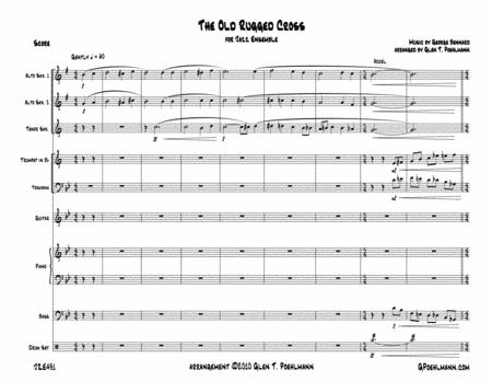 The Old Rugged Cross On A Hill Far Away Jazz Ensemble Aat Saxes Trumpet Trombone Rhythm Sheet Music