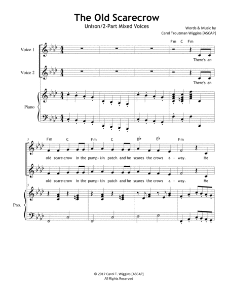 Free Sheet Music The Old Scarecrow