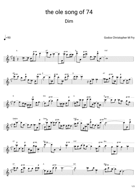 The Ole Song Of 74 Sheet Music