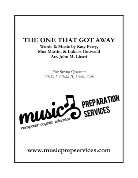 The One That Got Away String Quartet Sheet Music