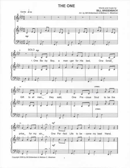 Free Sheet Music The One