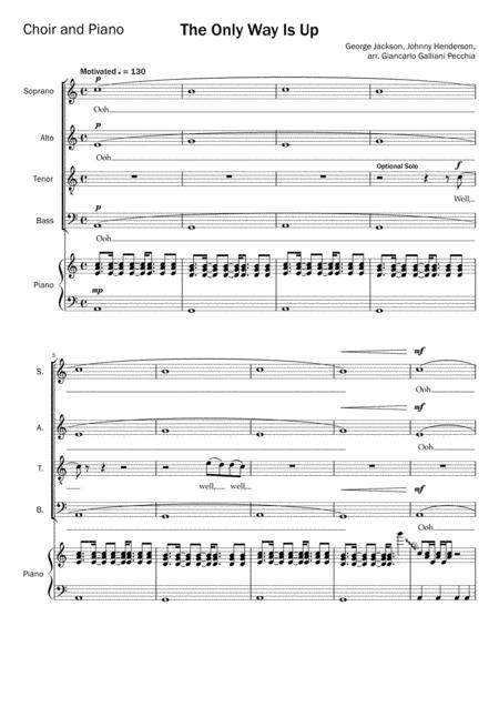 The Only Way Is Up Arranged By Giancarlo Galliani Pecchia For The Pink Singers Sheet Music