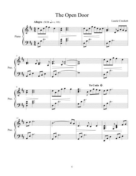 Free Sheet Music The Open Door