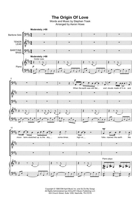 Free Sheet Music The Origin Of Love