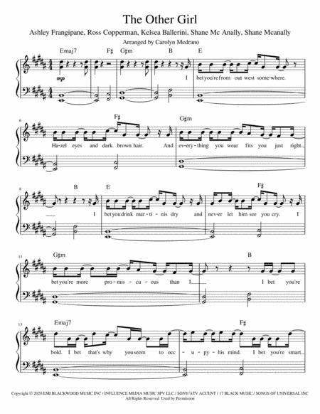 Free Sheet Music The Other Girl Intermediate Piano