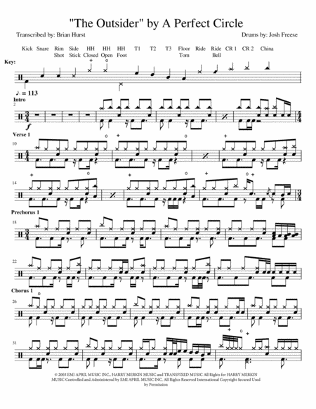 Free Sheet Music The Outsider