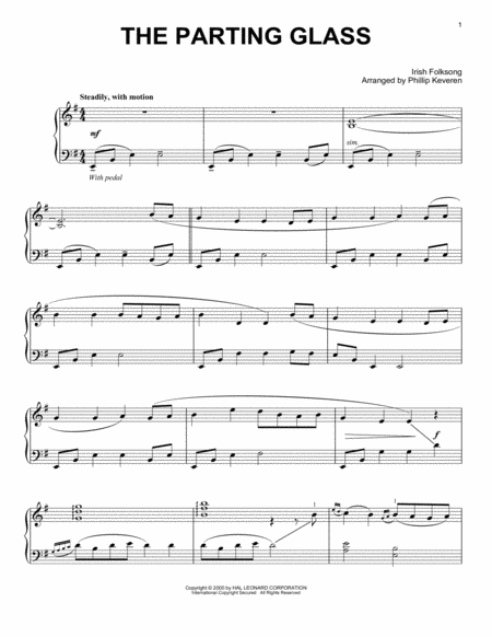 The Parting Glass Arr Phillip Keveren Sheet Music