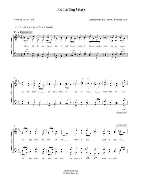 The Parting Glass Womens Voicing Sheet Music