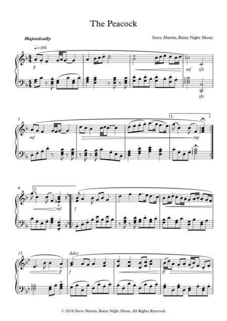 The Peacock Sheet Music