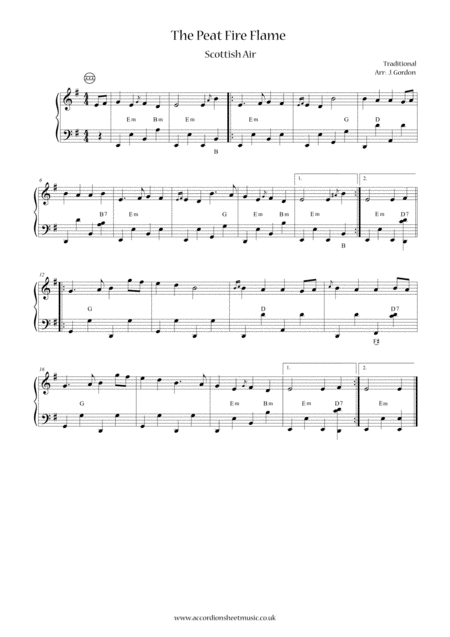 The Peat Fire Flame Sheet Music