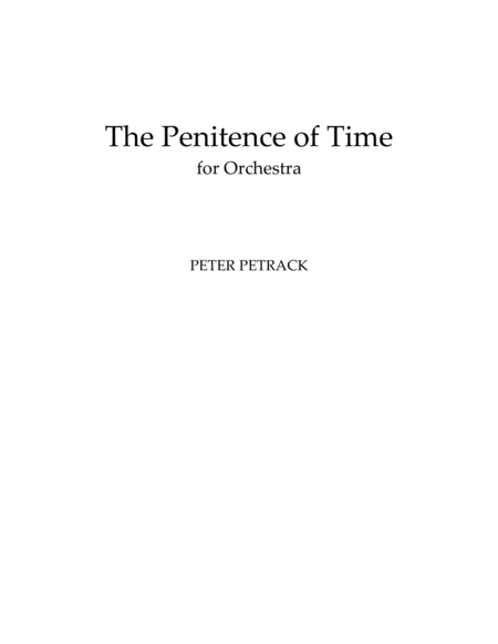 The Penitence Of Time Sheet Music