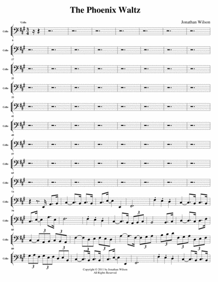 The Phoenix Waltz Piano Trio Cello Part Sheet Music