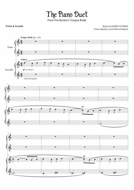 The Piano Duet From Corpse Bride Sheet Music