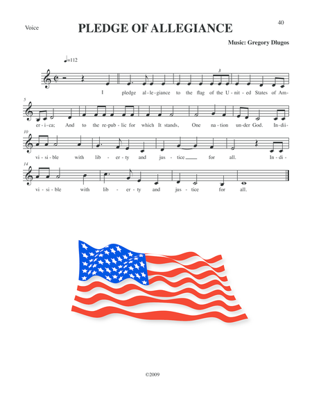 Free Sheet Music The Pledge Of Allegiance