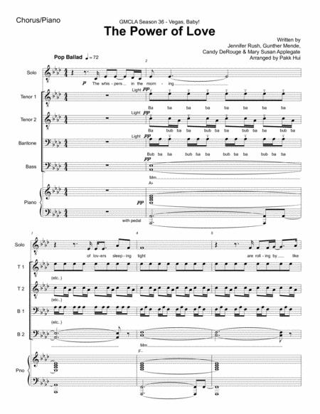 Free Sheet Music The Power Of Love Tenor Solo Ttbb Piano