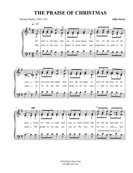 The Praise Of Christmas Sab Sheet Music