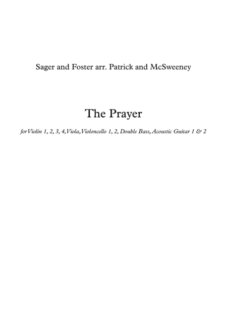 The Prayer String Ensemble Sheet Music