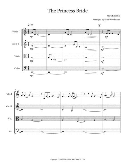 Free Sheet Music The Princess Bride String Quartet
