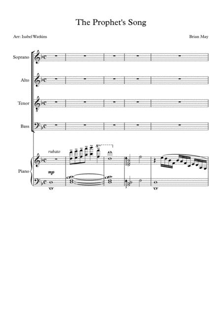 Free Sheet Music The Prophets Song Queen Satb Choir Piano