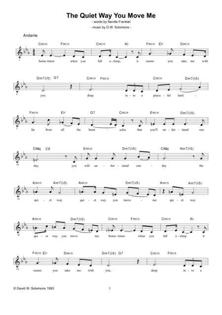 The Quiet Way You Move Me For Alto And Guitar Chord Names Sheet Music