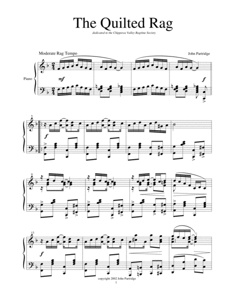 The Quilted Rag Sheet Music