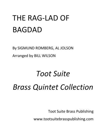 The Rag Lad Of Bagdad Sheet Music