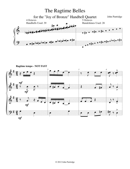 The Ragtime Belles Handbell Quartet Score Sheet Music